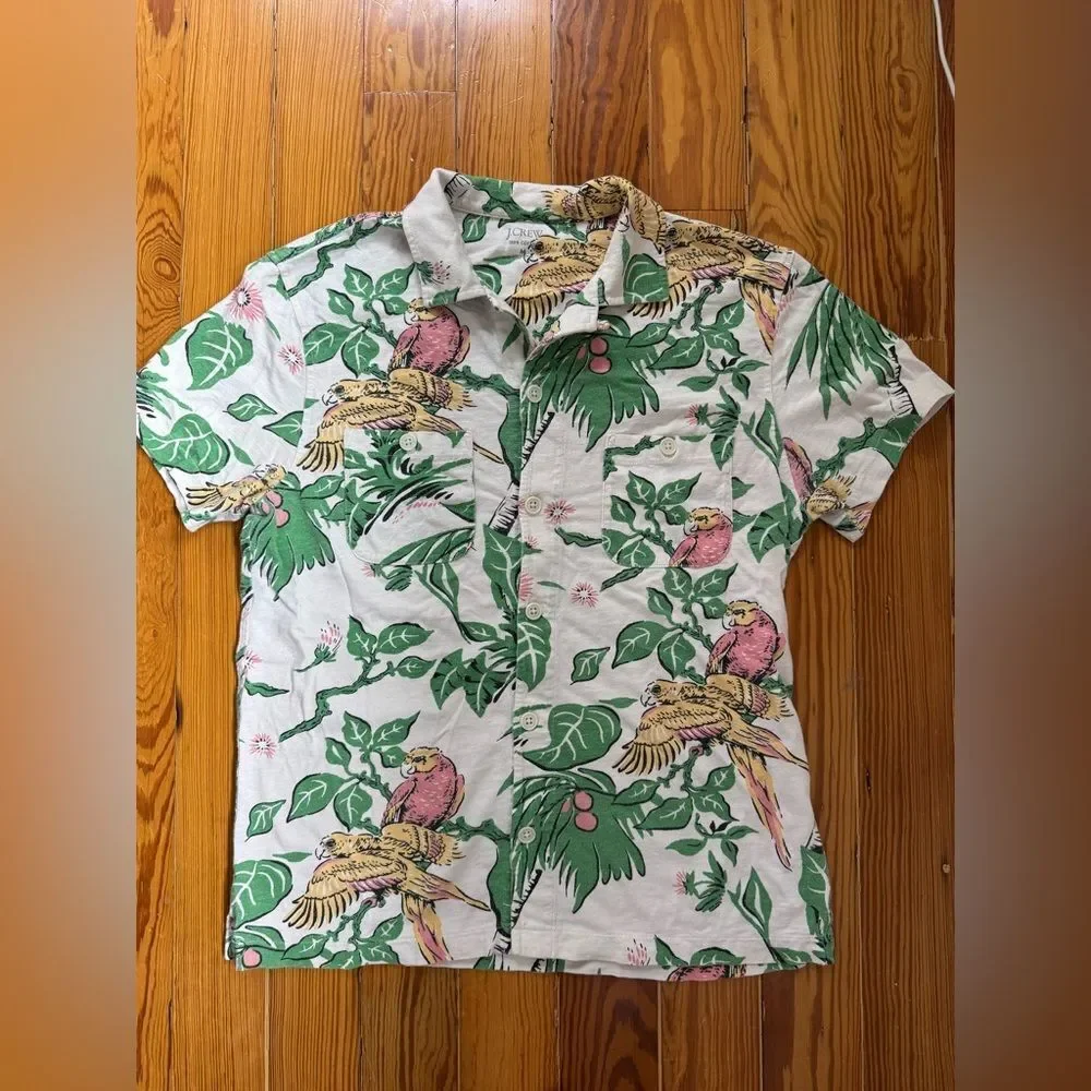 J Crew Botanical Print Polo